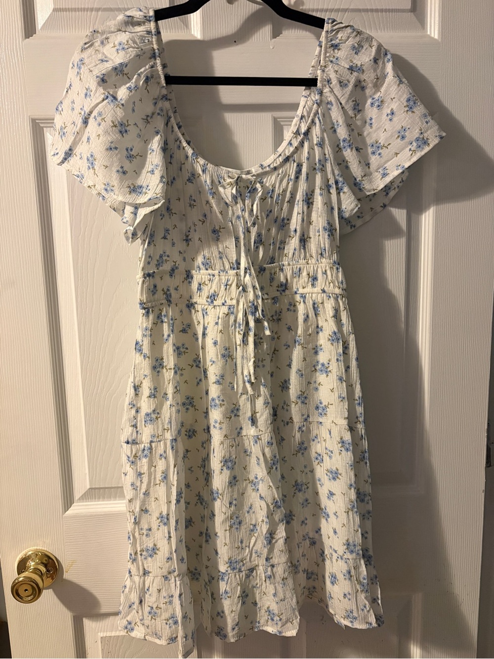 Altar'd State Cream Dress with Blue Floral Print